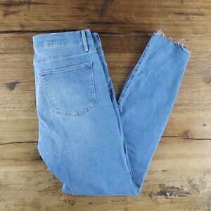 FRAME LE HIGH SKINNY BLUE DENIM JEANS WITH RAW HEM SIZE 31
